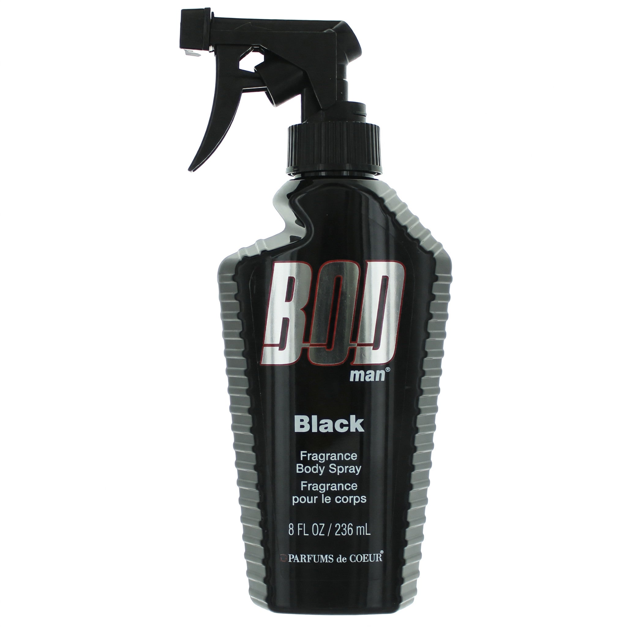 Bod Man Black by Parfums De Coeur, 8 oz Frgrance Body Spray for Men